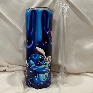 Disney Stitch Scrump 20oz Insulated Tumbler Stainless Steel & Straw NEW Lilo